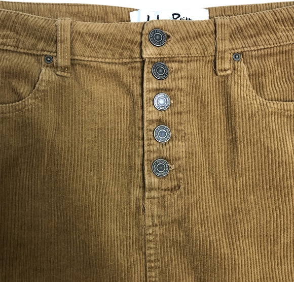 Indigo Rein Half Button Front Corduroy Mini Skirt - Picture 4 of 6